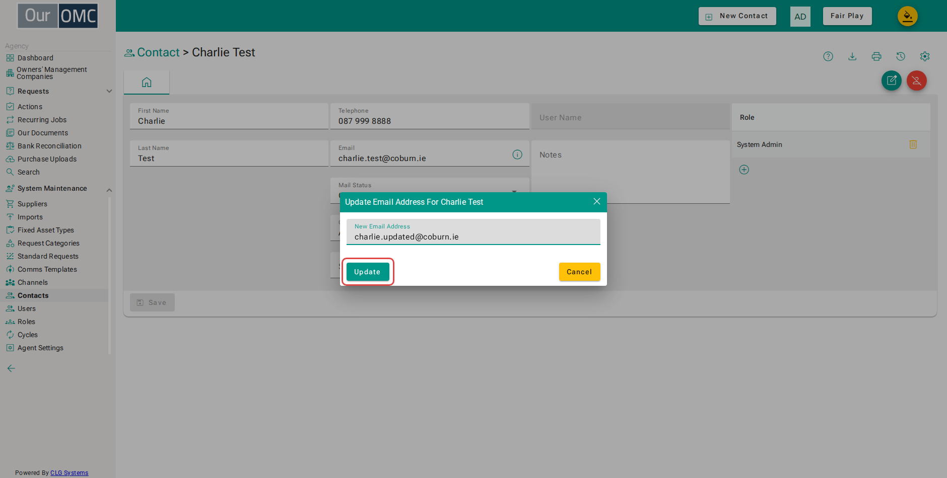 Confirm the email address change