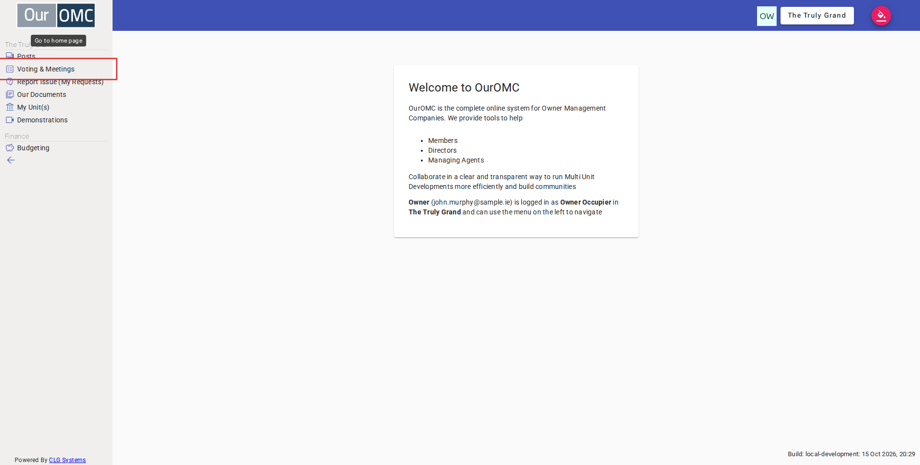 Click [Voting & Meetings] on the main menu