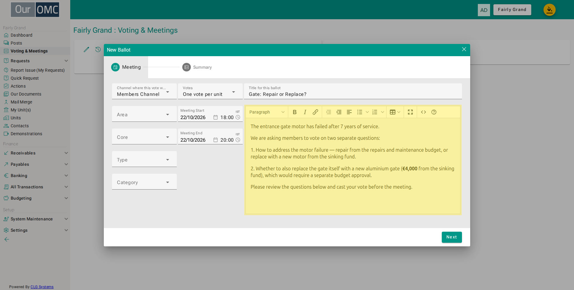 Write the introduction shown to members