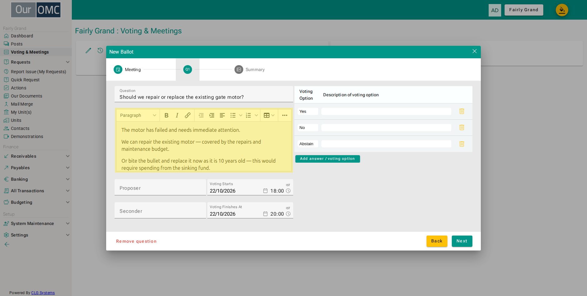 Add notes visible to voters