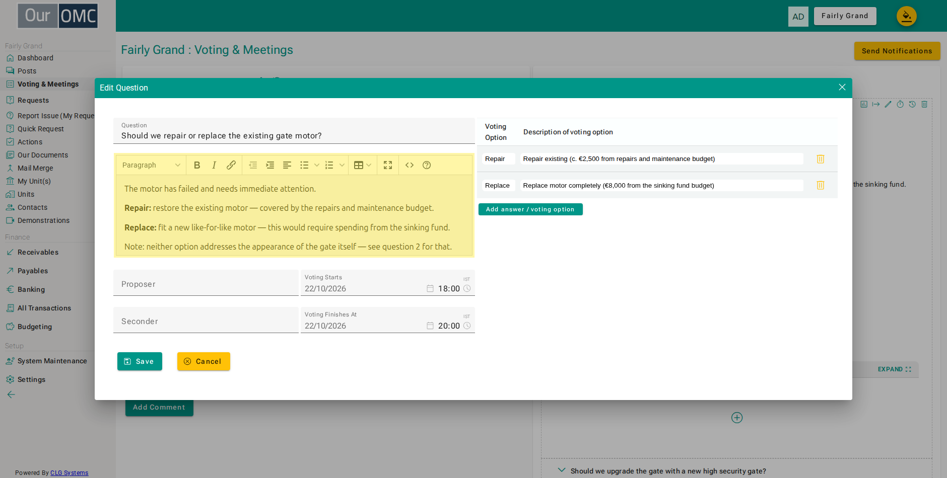 Refine the question notes before voting opens