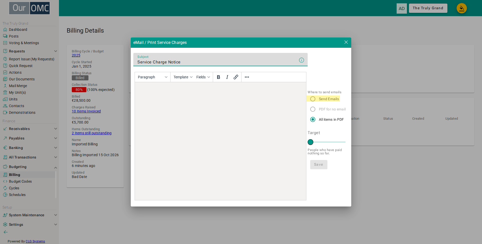 Choose to send by email
