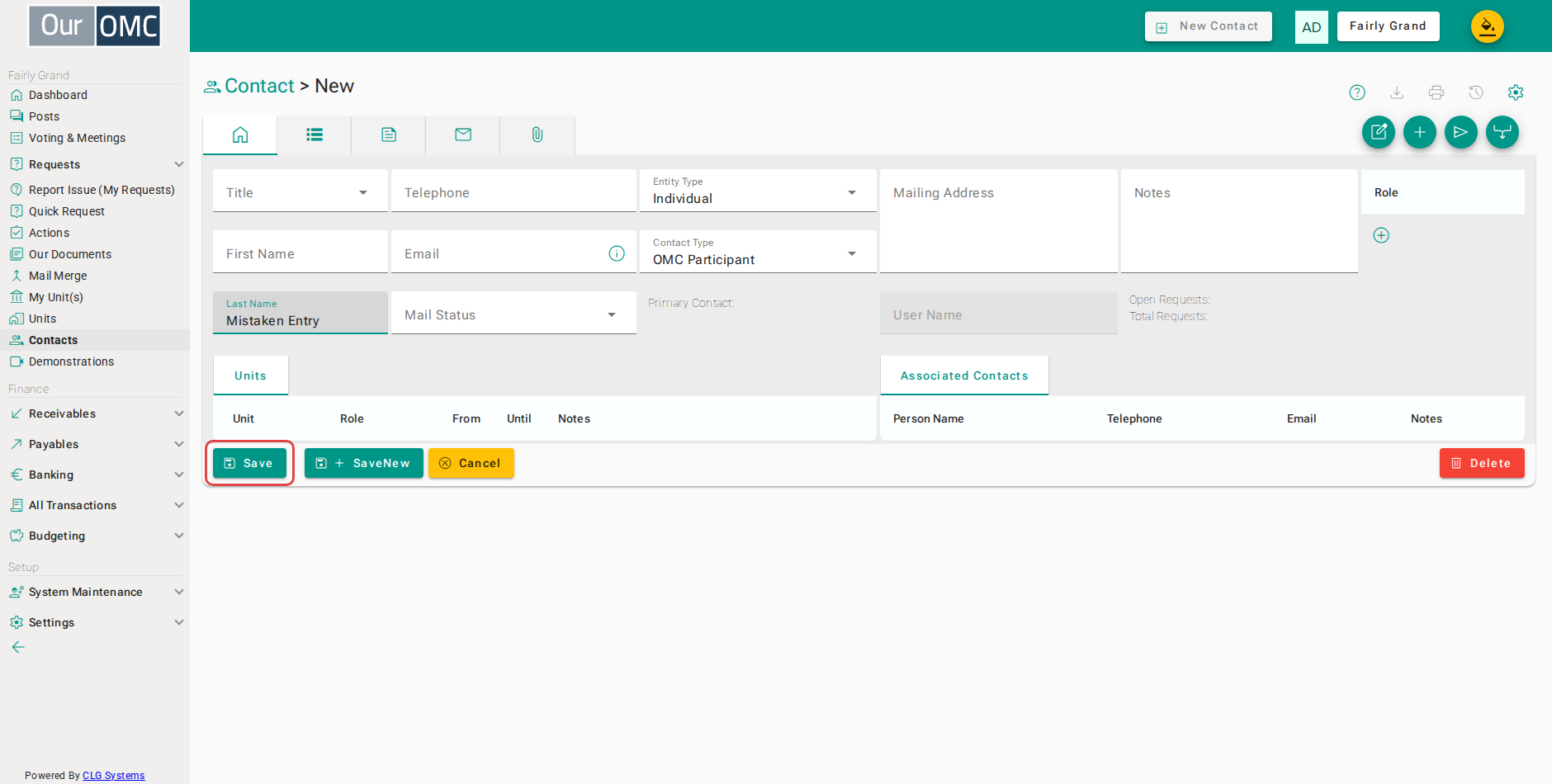 Click on the save button