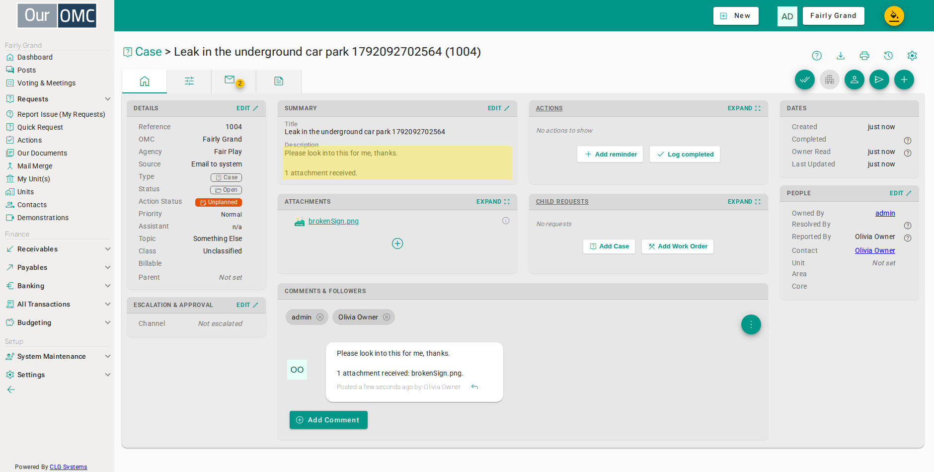 The description comes from the message body — signatures are stripped automatically