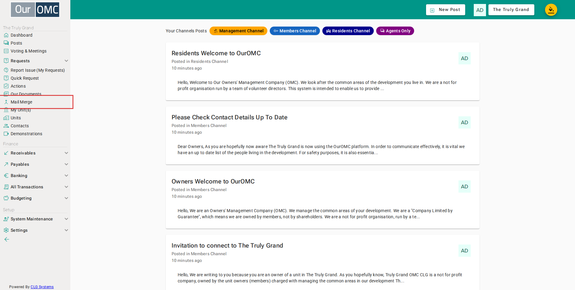 Click [Mail Merge] on the main menu