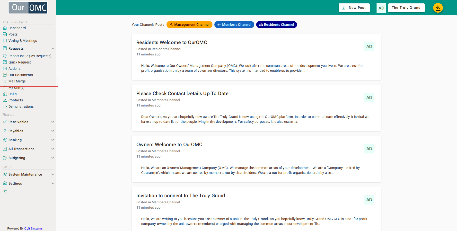 Click [Mail Merge] on the main menu