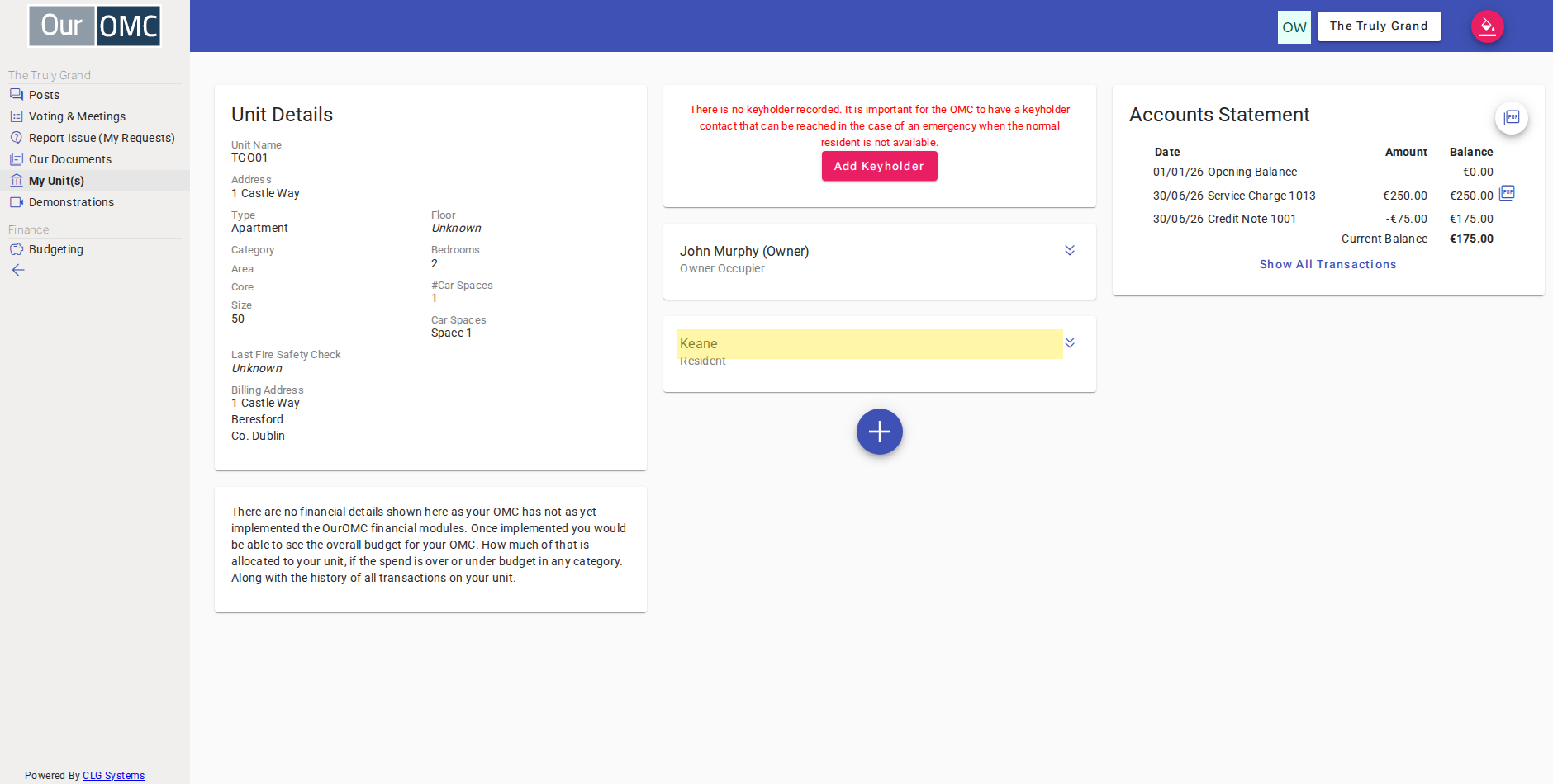 Click the contact card to expand it and see their full details