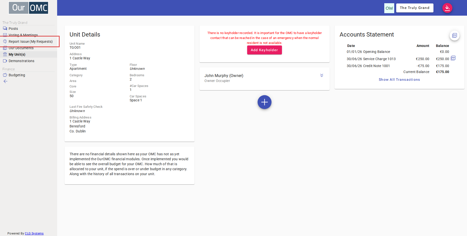 Click [Report Issue (My Requests)] on the main menu