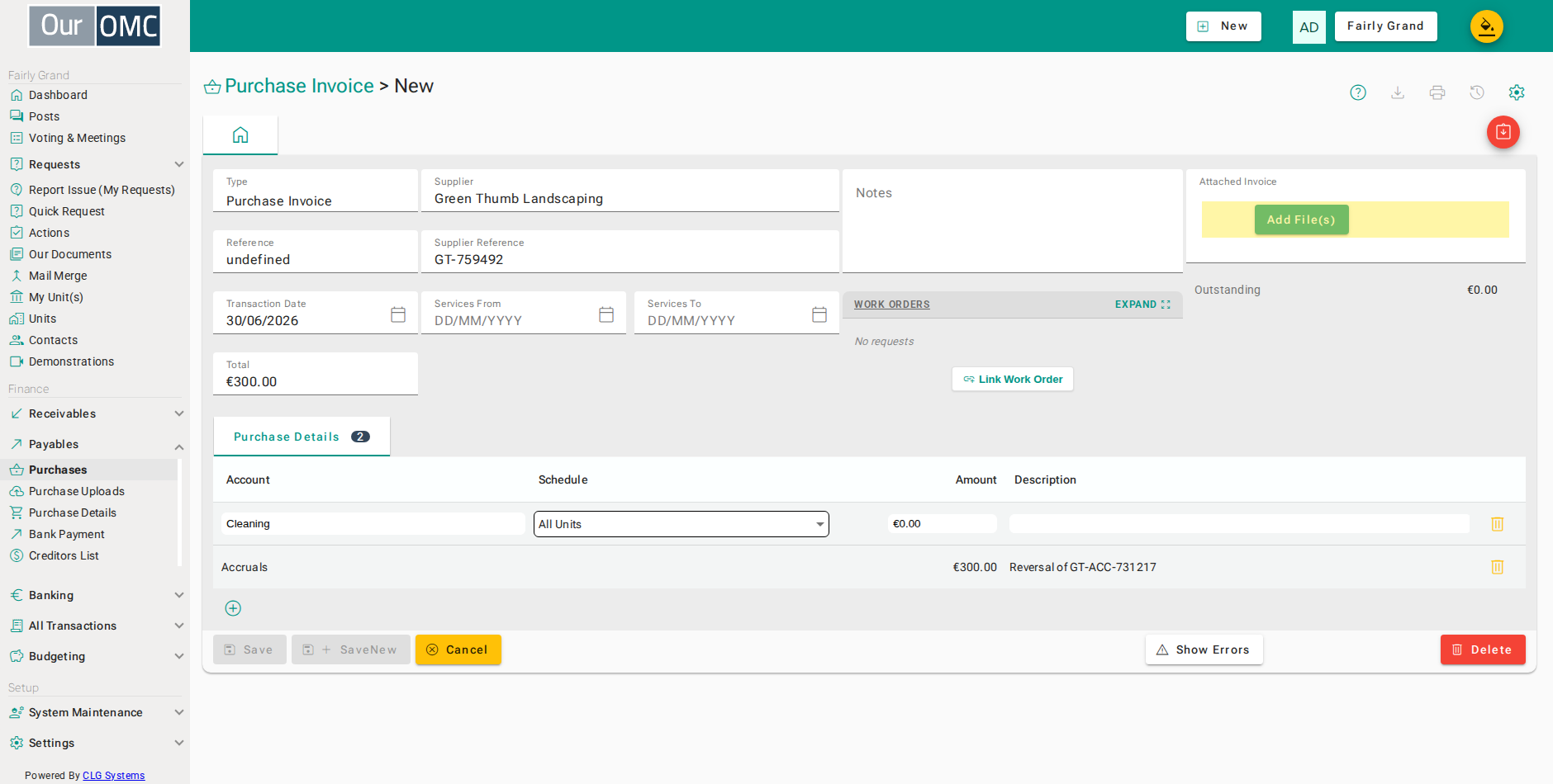 Attach the supplier's invoice