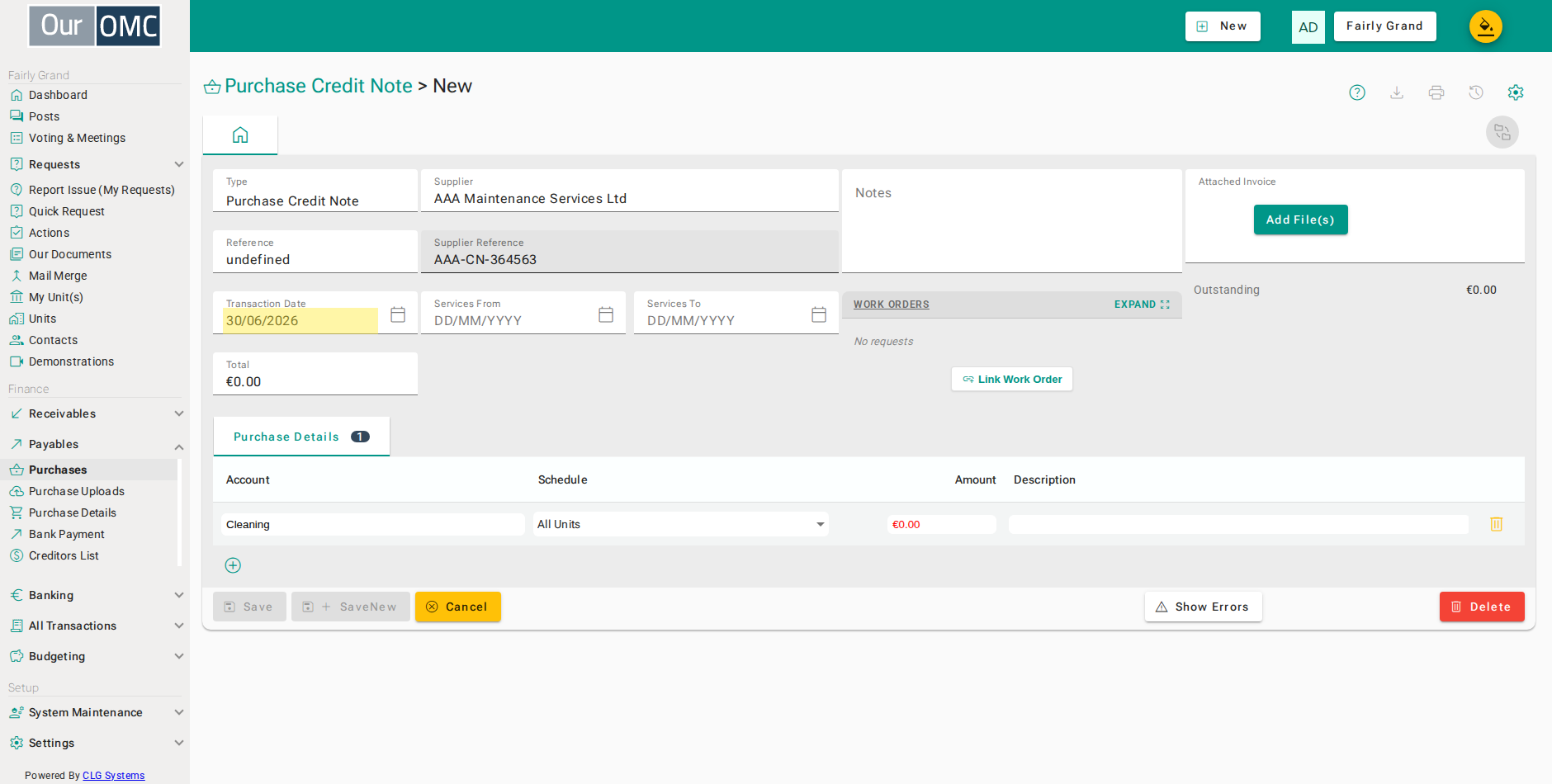 Enter the transaction date - this decides which accounting period the cost lands in