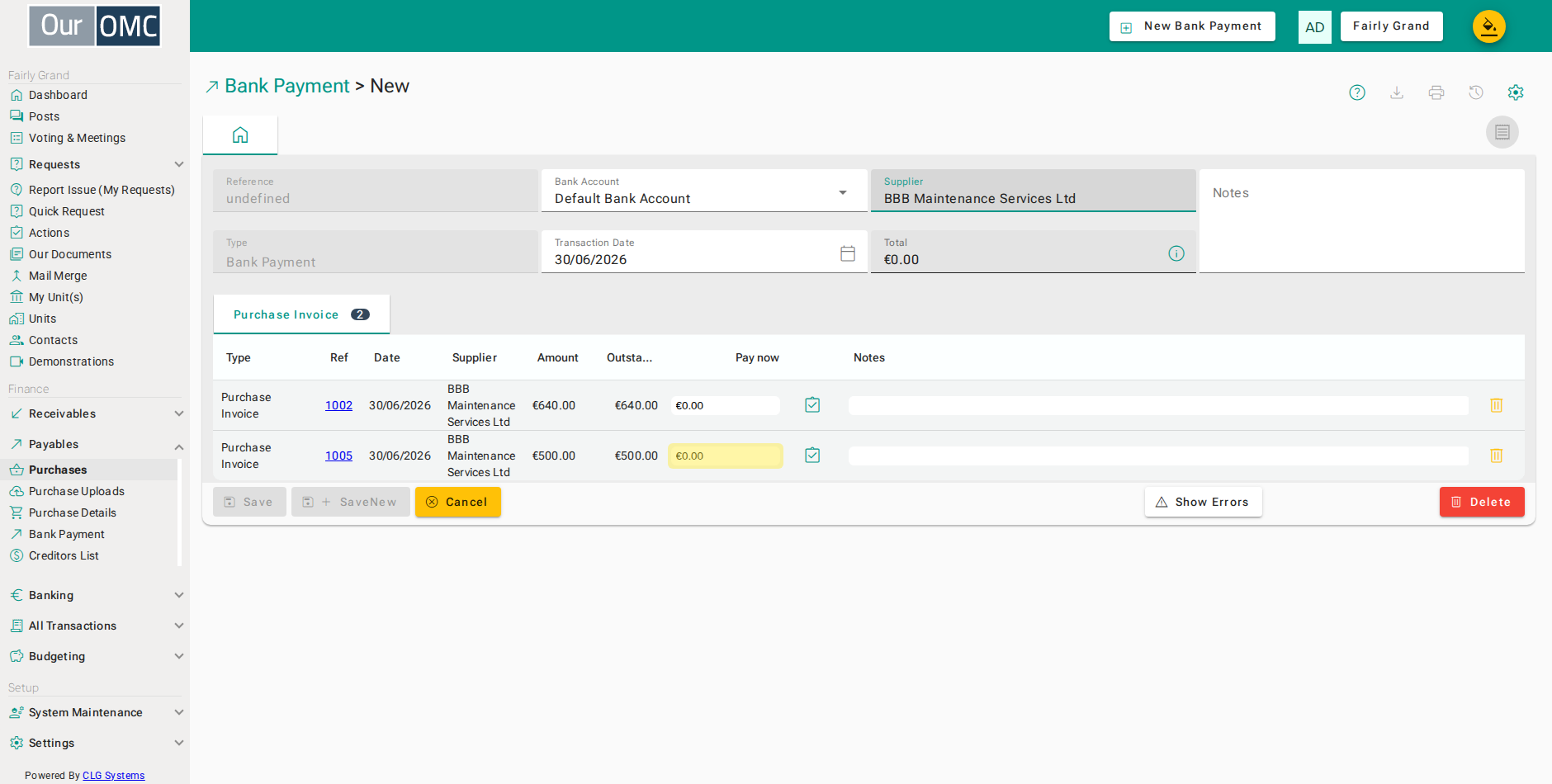 Type the amount being paid now rather than clicking the tick - the rest of the invoice stays outstanding