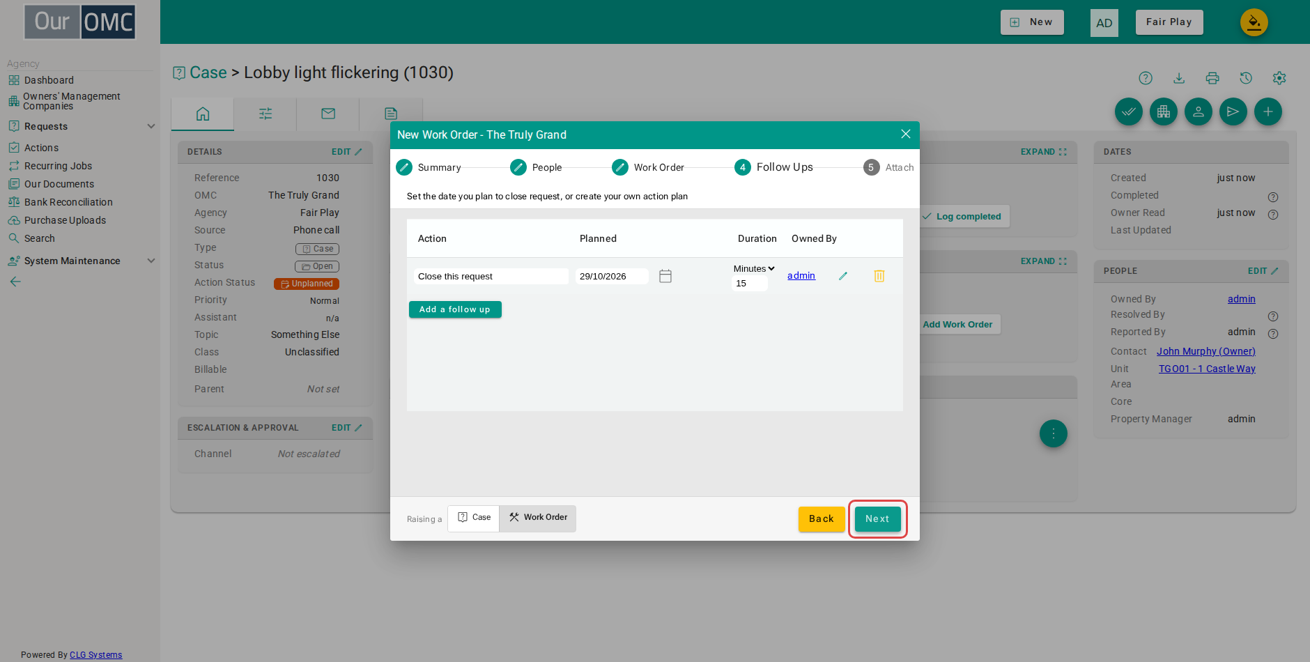 Click Next past the parent files, which can be shared with the order