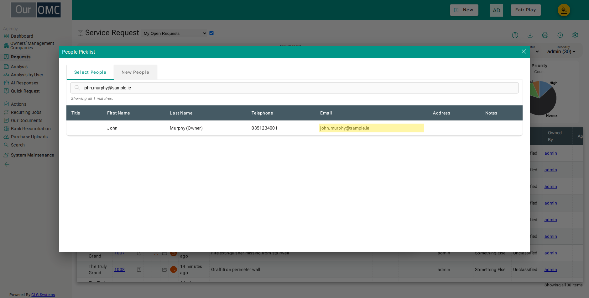 Choose the contact who reported it