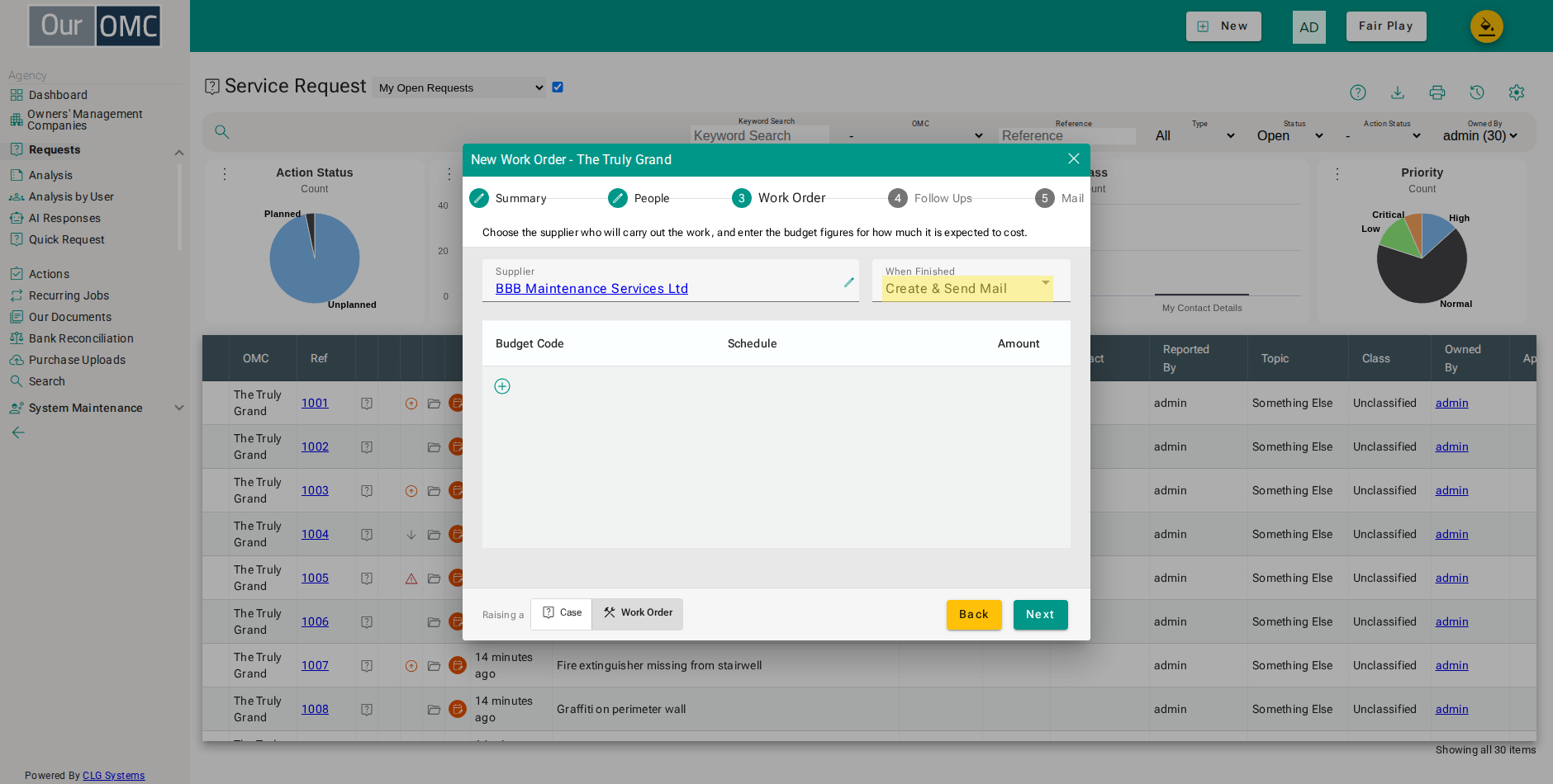 Choose to create the work order without emailing it yet