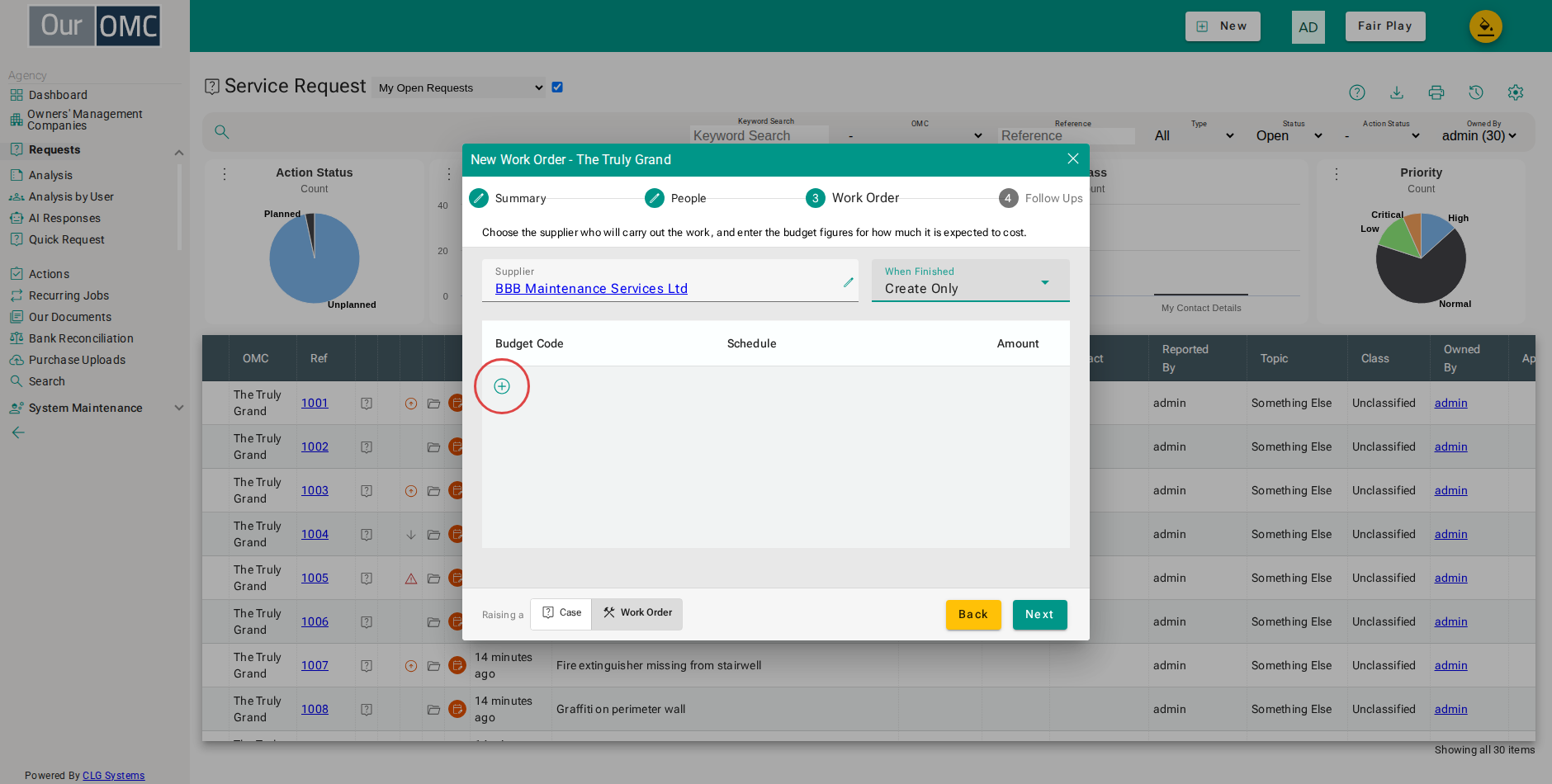 Click the add button to add a line to the planned cost