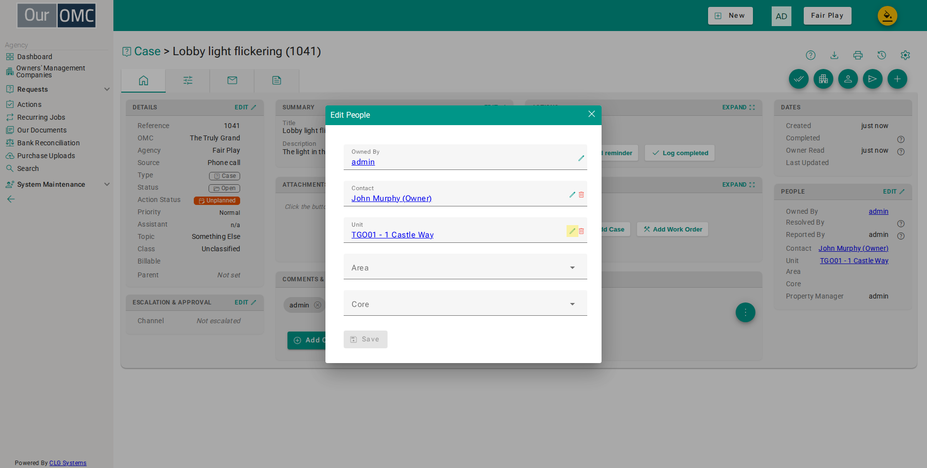 Open the unit picker
