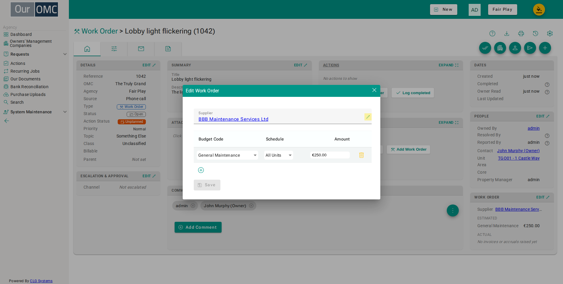 Open the supplier picker