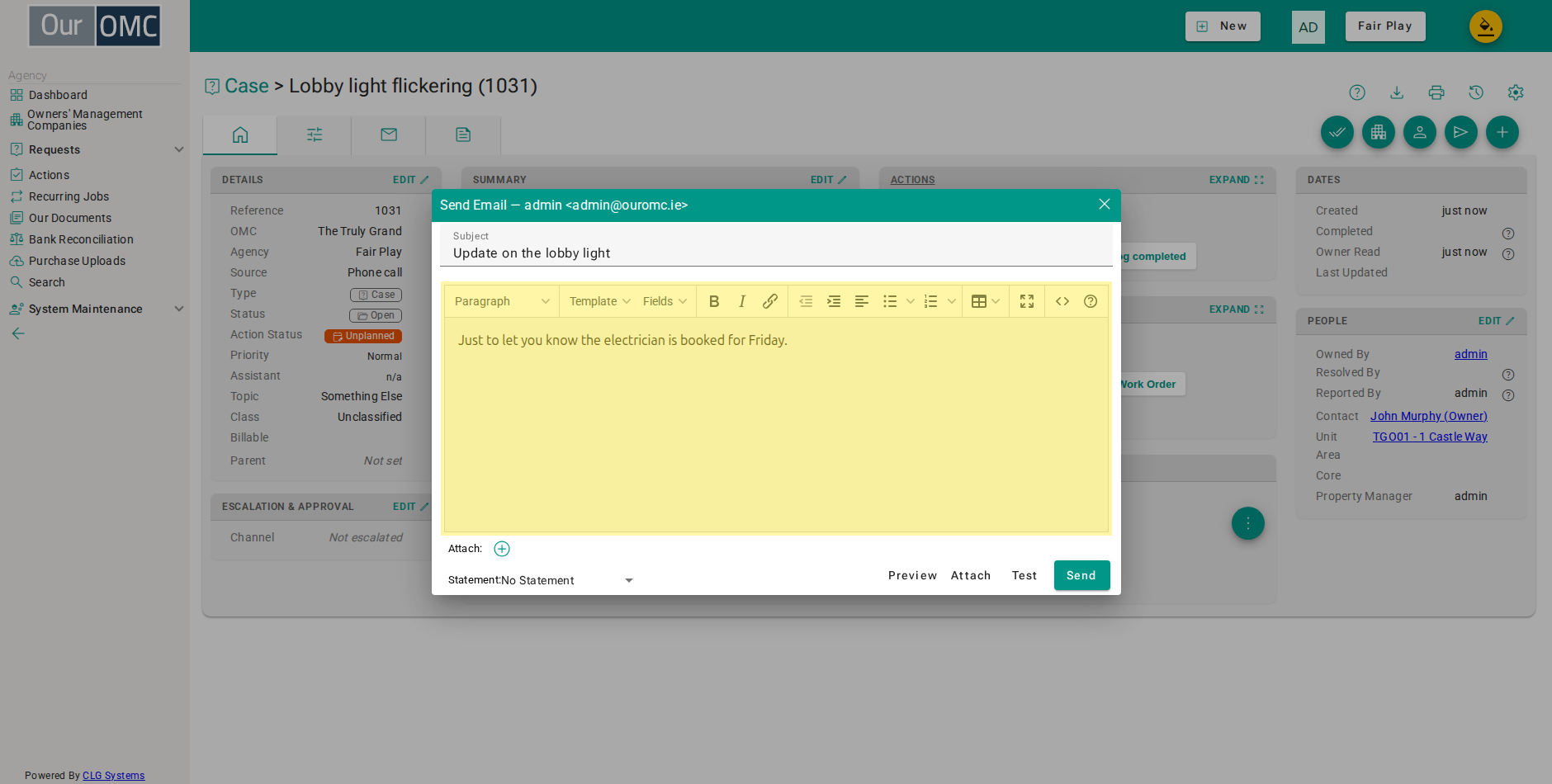 Write the message