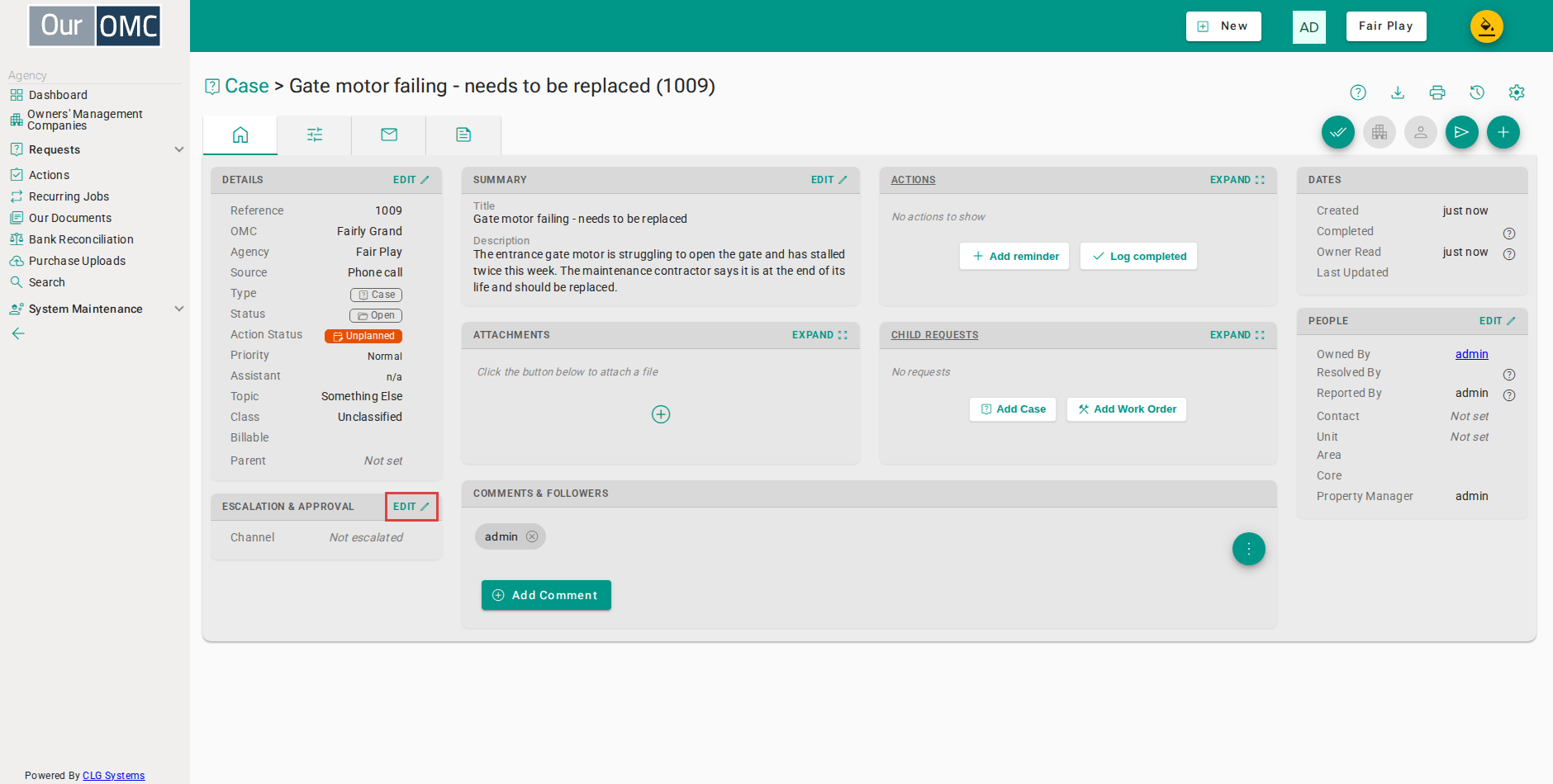 Click Edit on the Escalation & Approval panel