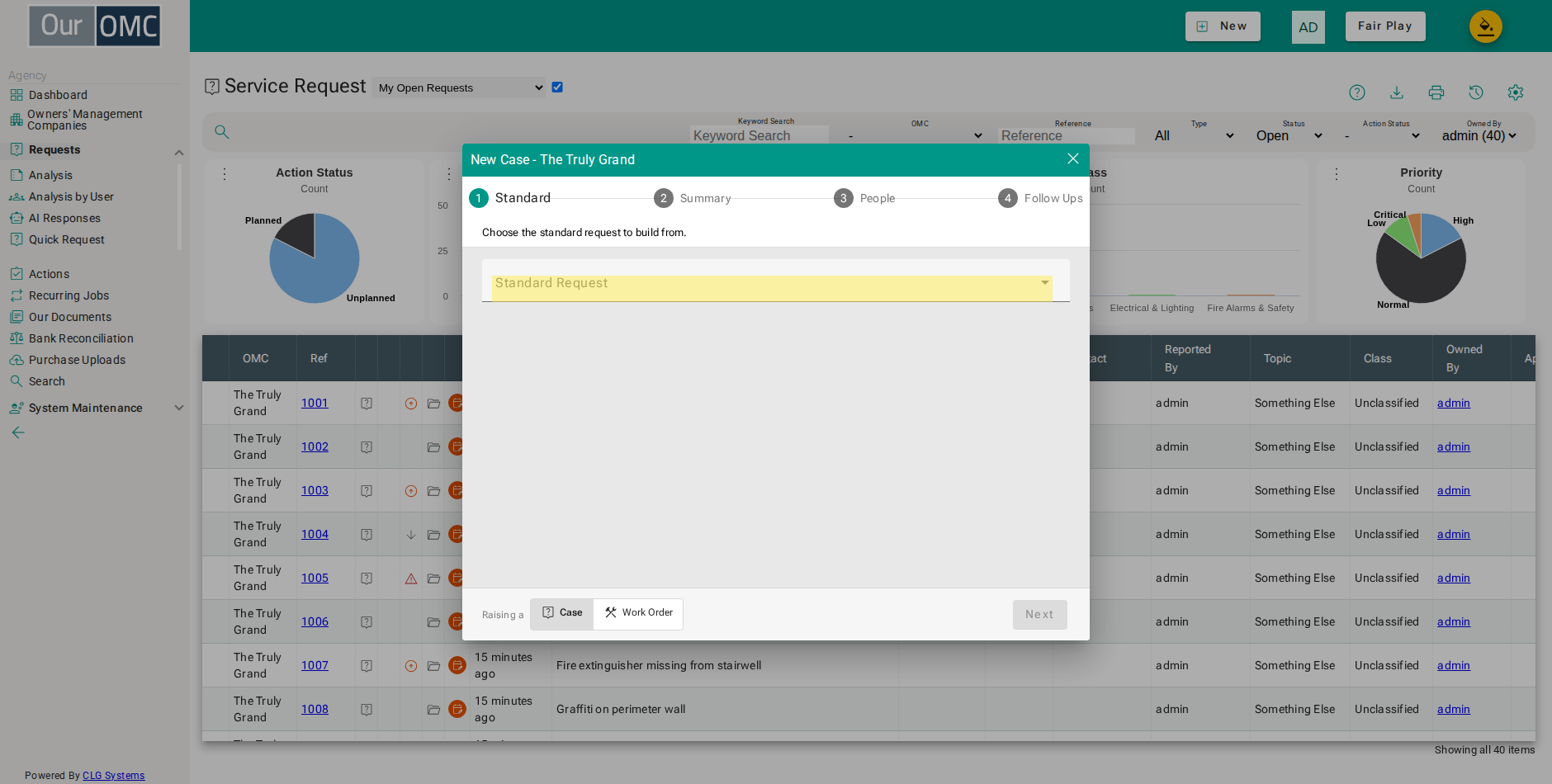 Choose the standard request for the replies being prepared