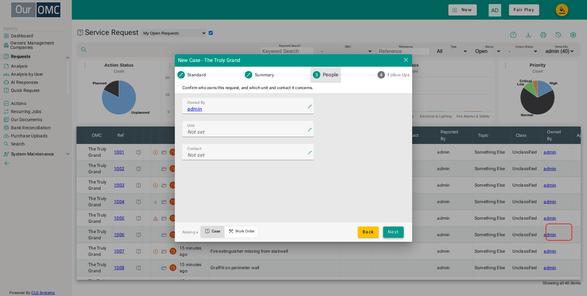 Click Next to see the plan the standard request lays out