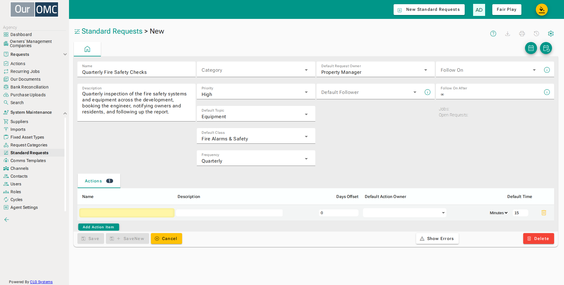 Enter a name for the checklist step