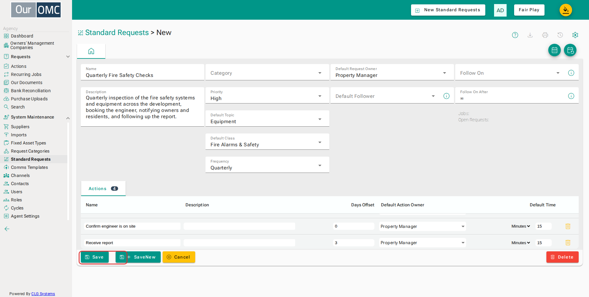 Click Add Action Item to add a checklist step