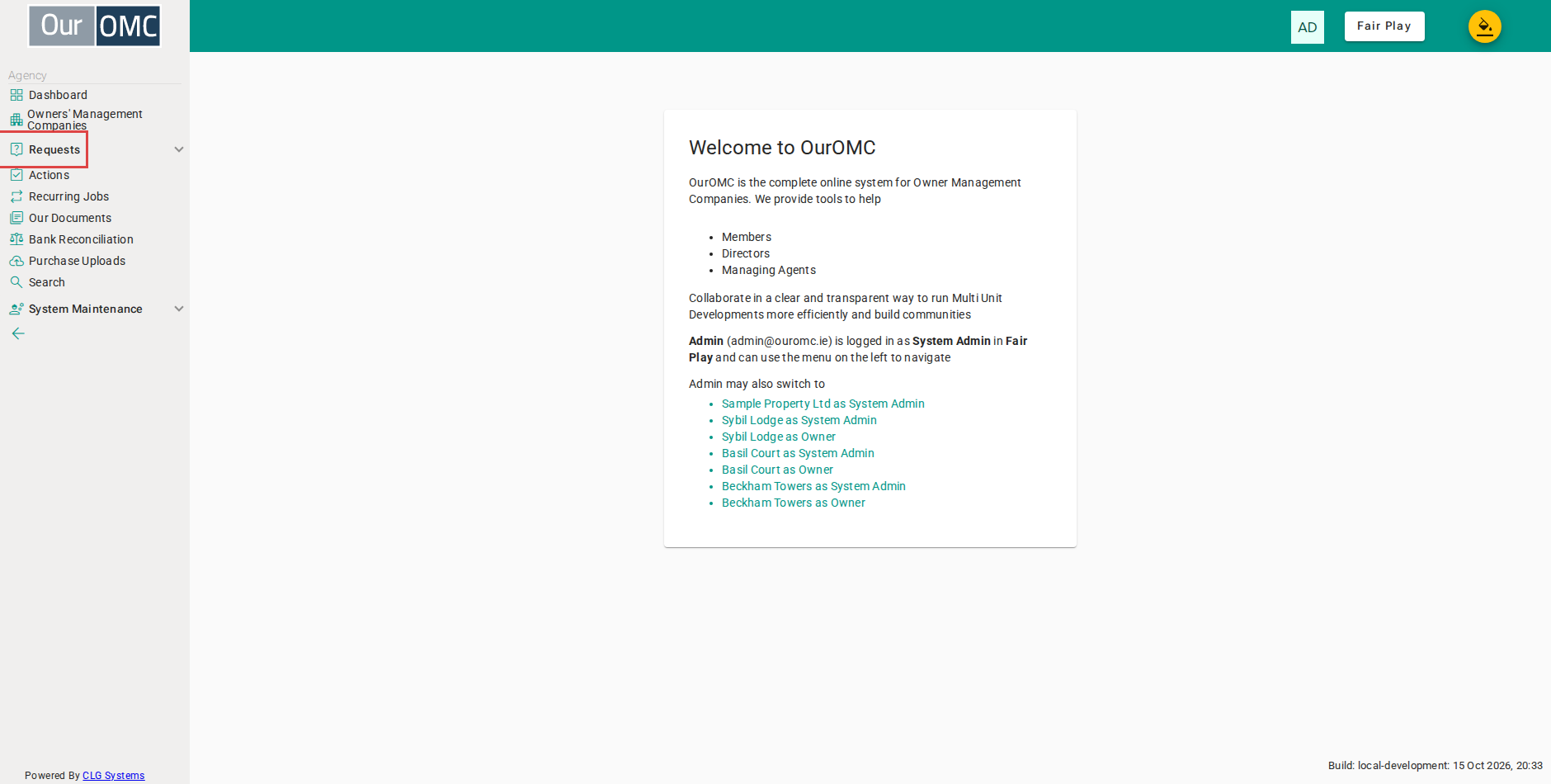 Click [Requests] on the main menu