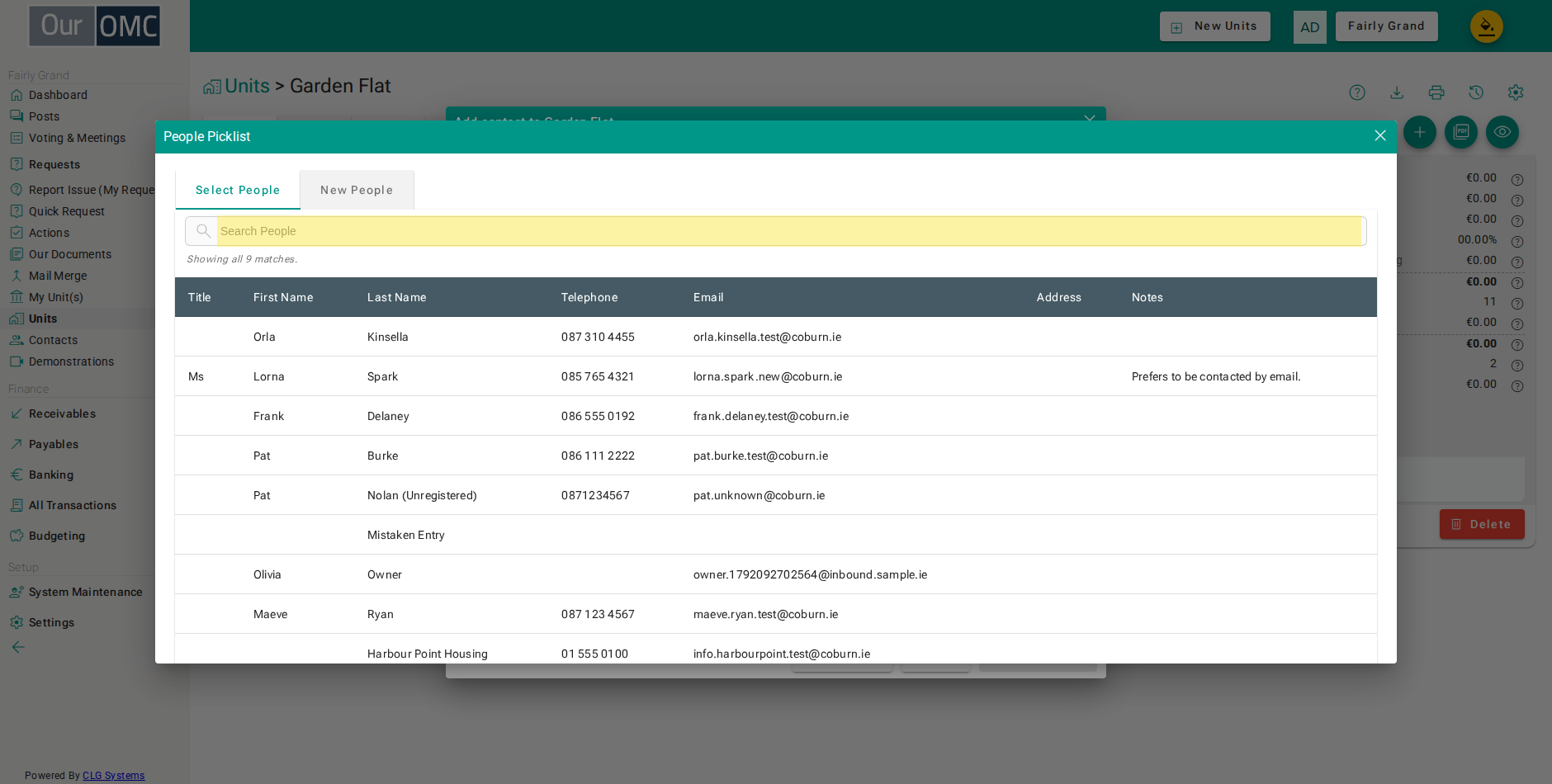Search for and select Maeve Ryan — she was created during the ownership transfer