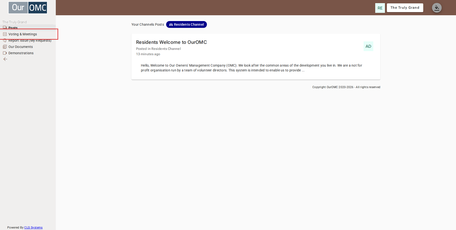 Click [Voting & Meetings] on the main menu